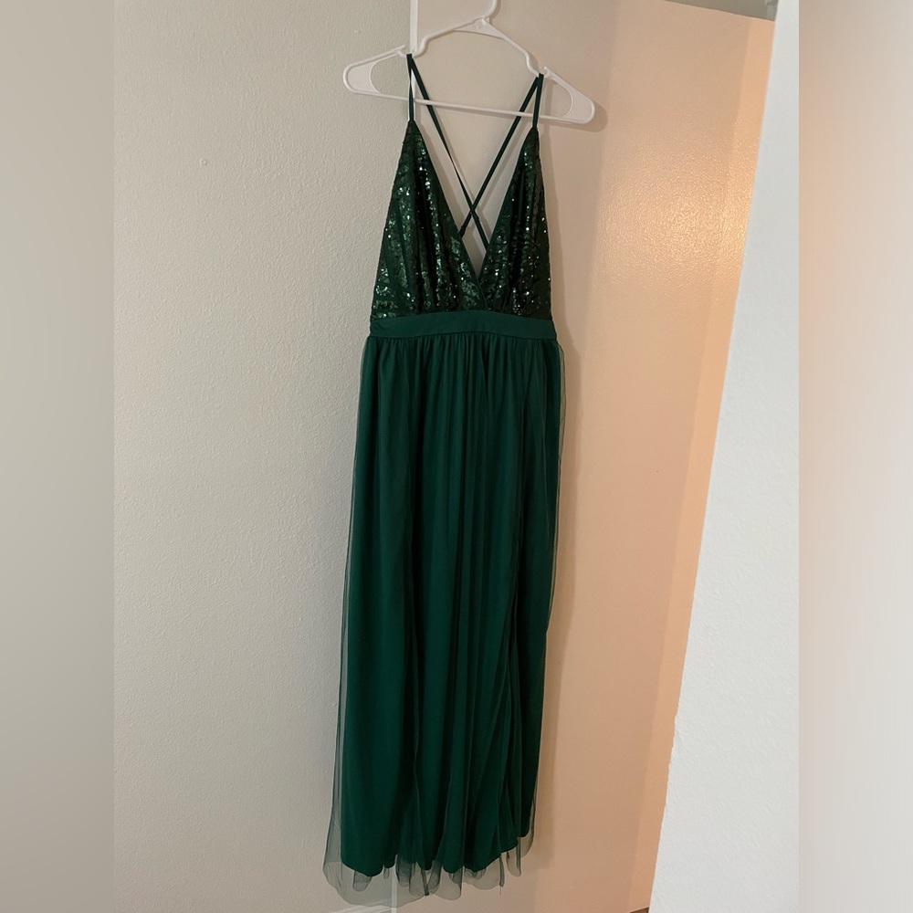 Emerald Green Sequin Dress